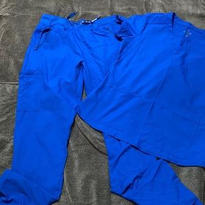 Med Couture Size M Royal Blue scrub set.